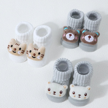 Cute Cartoon Bear Lion Panda Baby Socks For Boys Girls Spring Autumn Soft Cotton Solid Newborn Infant Tube Sock Kids Socken