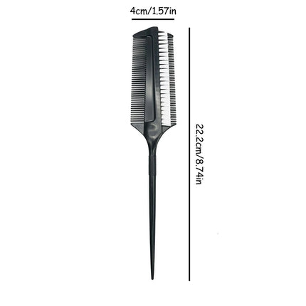 1pc Hairdressing Double Side Dye Comb With Highlight Comb Weaving Cutting Brush Professional Salon Hair Coloring Tool