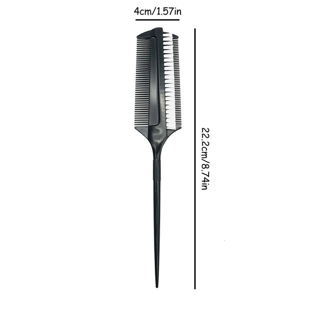 1pc Hairdressing Double-Sided Dye Comb with Highlight Comb Weaving Cutting Brush Professional Salon Hair Coloring Tool