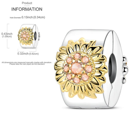 New 925 Sterling Silver Charms Beads Sunflower Flower Daisy Original Charm Pendant Fit Charm Bracelets DIY Jewelry Birthday Gift