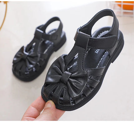 Baby Sandals for Girl Peep-toe Breathable Bow-knot Princess Children Fashion Soft 2024 Summer New Girls Sandals Cute Versatile