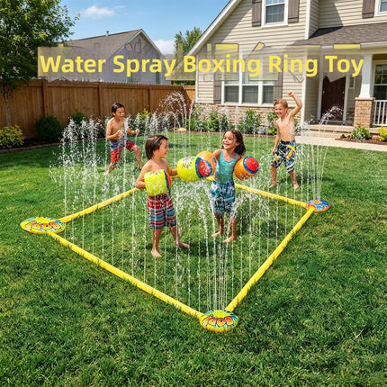 Inflatable Boxing Ring Water Spray Toy Kids Interactive Fighting Game Outdoor Backyard Pool Party Summer Fun Play Toy for Child