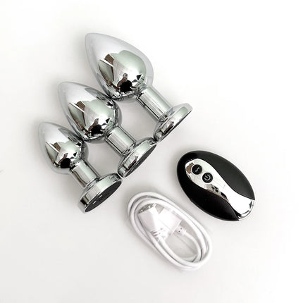 1PCS Metal Magnetic Charge Vibrating Anal Plug Anal G-spot Vibrating Masturbation Prop Adult Sexual Health Sex Toy