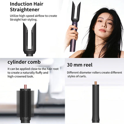 SenCiciMen X19 Hair Styler Curling Iron Hot Air Brush Curling Barrel Hair Dryer Salon Professional Curly Straight Hair Styler
