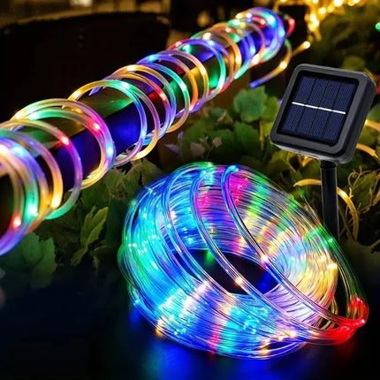 Outdoor Solar Lights Garland Rope String Lights 7-32M LED Garden Garland Waterproof Tube Lamp for Garden Christmas Decoration