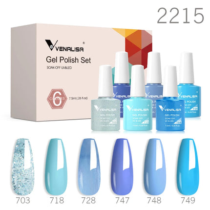 6pcs/kit VENALISA Valentine's Day Collection Lovely Pink Nails HEMA FREE TPO FREE Soak Off UV LED Semi Permanent Set Gel Varnish