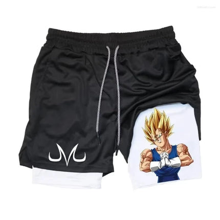 2026 Summer Anime Dragon Ball Son Goku Shorts Men Double Layer Sports Short Pants Digital Printing Sportswear Breathable Beach