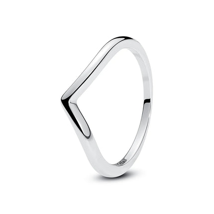 925 Sterling Silver Rings For Women Original Crown Love Heart Wishbone Engagement Wedding Rose Gold Crystal Ring Luxury Jewelry