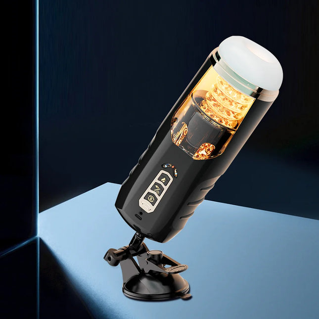 Automatic Male Masturbator Telescopic Vibrator Heating Sexy Voice Suction Cup Electric Pocket Pussy Sex Toys For Men