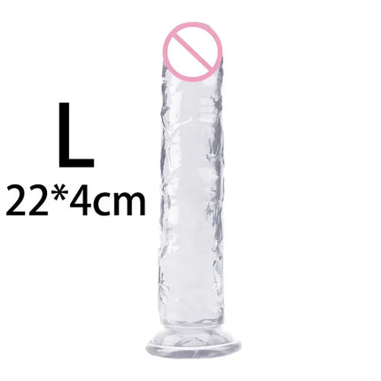 Cheap Women Erotic Anal 5 Colors Big Transparent Dildo Suction Cup Jelly Dick Sex Toys Soft Clitori Vaginal Masturbators Penis