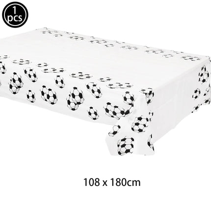 Soccer Theme Disposable Tableware Set Paper Plates Cups Napkins Tablecloth Boys Sports Football Birthday Party Decor Supplies