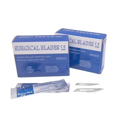 Sterile Surgical Scalpel Blades Individually Packaged, Carbon Steel 11 Extra Point & 23 Stainless Steel, Full Range of Sizes
