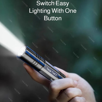 Outdoor Flashlight Small Mini Lighting Strong Light Portable Super Bright Rechargeable Hand Lamp for Hiking/Camping/Emergency