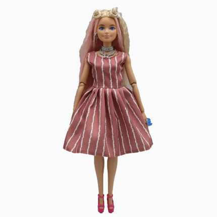 Fashion Doll Polka Dot Skirt for 30cm Dolls Casual Wear Striped Dresses For 30cm Doll Girl Dresses Clothes Doll Floral Dresses