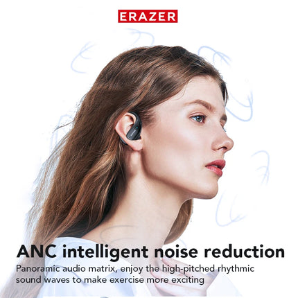 ERAZER Xt80 True Wireless Headphone Bt Gaming Earbuds Bluetooth 5.3 Earphones Sport Headphones With Charging Case Button Control