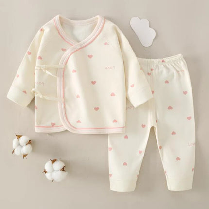 Hospital Newborn Set 100% Cotton Long Sleeve Tops Pants Two Pieces Spring Autumn Unisex Baby Outfits For Boys Girls 0 6 Months