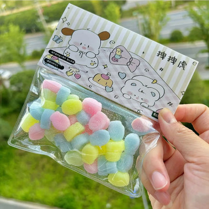 50pcs Mini Cat Paw Taiyaki Squishy Toy - Stress Relief Fidget Sensory Toys for Kids Adults,  Anti-Anxiety Squeeze Squishies Gift
