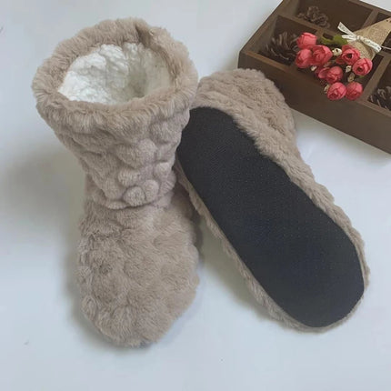 2026 Winter Adult Thick Warm Floor Shoes High Tube Non-Slip Indoor Cotton Shoes Plush Home Slippers Men And Women