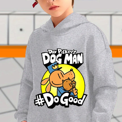 Spring Dog Man Hoodie Kids Clothes Girls Boys Cartoon Hooded Sweatshirts Autumn Long Sleeve Outerwear DOGMAN Children Clothing