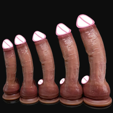 Soft Realistic Human Penis Cheap Dildo Skin Feel Double Silicone Suction Cup Thick Cock Anal Sex Toys Women Men Gay Strapon Dick
