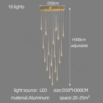Modern Lighting Gold-Plated Chandelier Minimal Design Luxury Living Room Lamp Restaurant Kitchen Chandelier Led Stair Chandelier