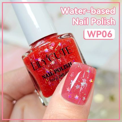 LILYCUTE 7ml Water-Based Nail Polish 40 Colors Long Lasting Quick Drying No Need of Lamp to Cure Nail Supplies For Nail Manicure