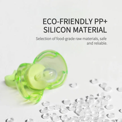 1pc Baby Pacifier With Automatically Close Dust Cover When Dropped Day Nighttime Round Flat Silicone Nipple Pp Handle Lid