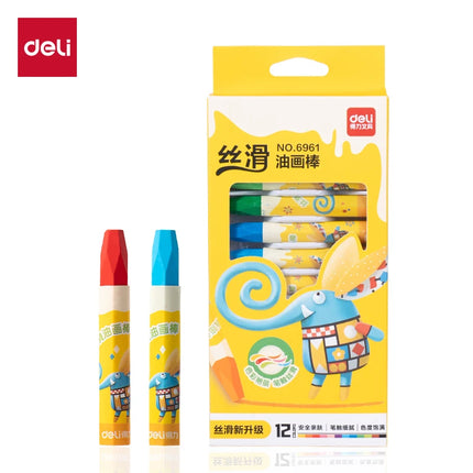 Deli 6961-6964 Oil Pastels 12-36 Colors Soft Wax Crayons EU US Certified Art Painting Pencils for Creative Drawing & Coloring