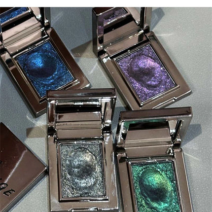Metallic Glitter Eyeshadow Cream Sparkling Mousse Shimmer Highlighter Pressed Pigments Punk Purple Pearlescent Eyeshadow Palette