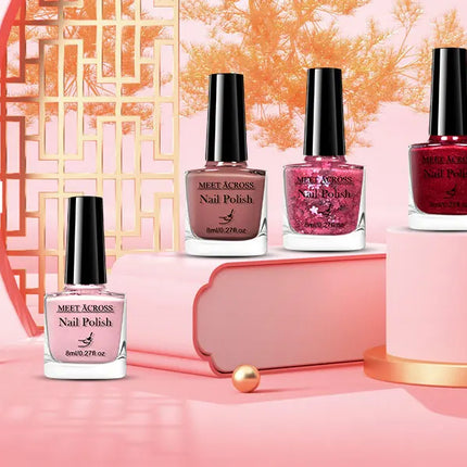 6pcs/set 8ml Water-Based Nail Polish Long Lasting Quick Drying No Lamp Cure Nail Supplies Vernis for Nails Manicure