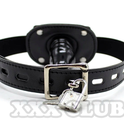 Thierry Leather Harness Penis Gag During Sexual Bondage ,Roleplay and Adult Erotic Play for Couples,Dildo Gag Sex Toys for Games