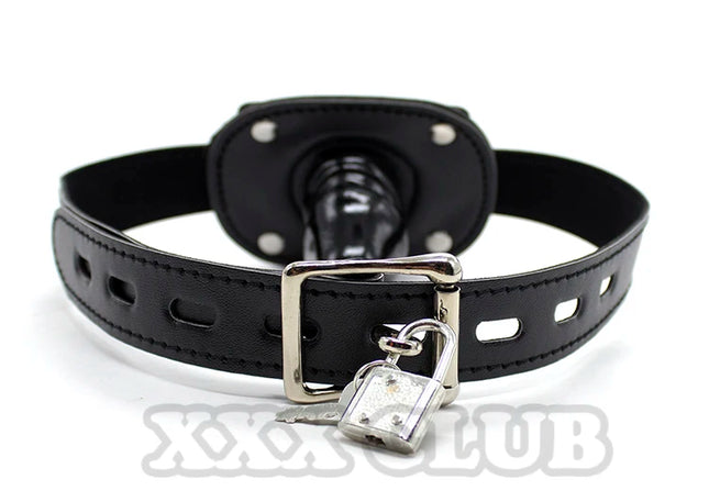 Thierry Leather Harness Penis Gag During Sexual Bondage ,Roleplay and Adult Erotic Play for Couples,Dildo Gag Sex Toys for Games