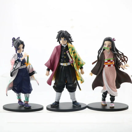 Anime Demon Slayer Figure Kamado Tanjiro Nezuko Action Figures Model Toys Zenitsu Figurine Inosuke Kimetsu No Yaiba Figure