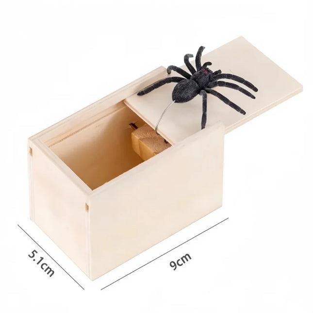 Trick Spider prank Funny Scare Box Wooden Hidden Box Quality Prank Wooden Scare Box Fun Game Prank Trick Friend Office Toys