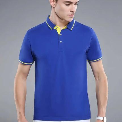 Ice Silk Short Sleeve T-Shirt Summer Work Uniform Logo Printed  Team Culture Polo Shirt  Fashion for Men and Women