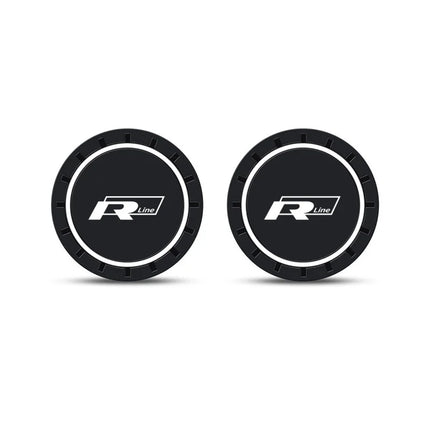 New 2pcs Rline R line Logo Car Coaster Mats Water Cup Non-slip Pads For VW Golf 7 MK7 Golf 6 MK6 Tiguan Polo CC Jetta