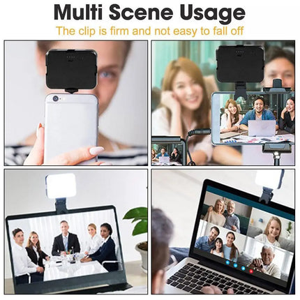 Upgrade Portable Mini Selfie Fill Light Rechargeable 3 Modes Adjustable Brightness Clip On For Mobile Phone Make Up Computer Fil