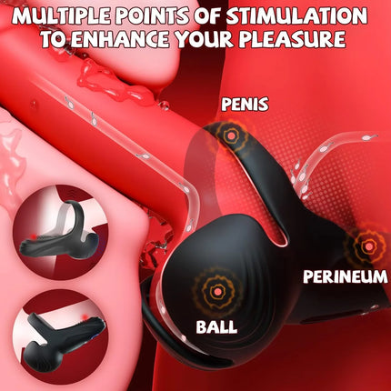 Penis Cock Ring Vibrator for Men Wireless Testicle Stimulator Male Remote Control Glans Massager Masturbator Sex Toy for Men 18+