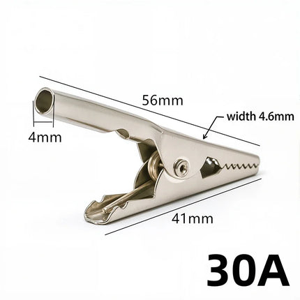 Alligator Crocodile Clip PVC  Insulated Handle Battery Test Clamp  Probe Connector Banana Plug  30A Electric Battery Welding