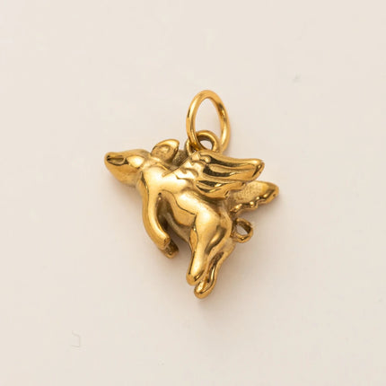 Animal Series Pendant Stainless Steel DIY Small Pendant Vacuum Plated 18K Gold Color-Preserving Accessory in Furnace