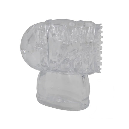 Transparent Magic Wand Attachment Penis Vibrator Masturbador Headgear AV Stick Rod Head Cover Sleeve Sex Toys Erotic Accessories