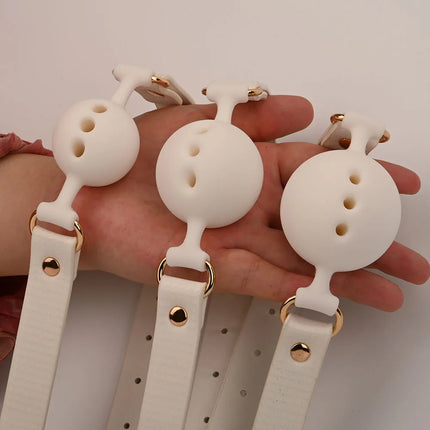 BDSM Gags Airflow Holes,Silicone Mouth Gags Ball Bondage Restraints,Sex Toys for Couples,SM Adult Games