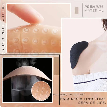 1Pair Invisible Detachable Breathable Silicone Shoulder Pad  for Woman Shoulder Enhancer Reusable Self-Adhesive Clothing