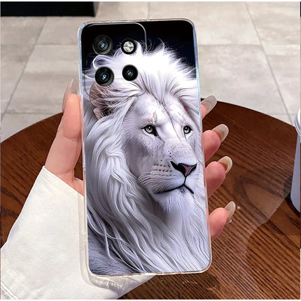Soft Silicone TPU Clear Case For Motorola Edge 50 Neo 5G/Moto S50 5G Viral Elegant Kitten Painted Casing Shockproof Cover