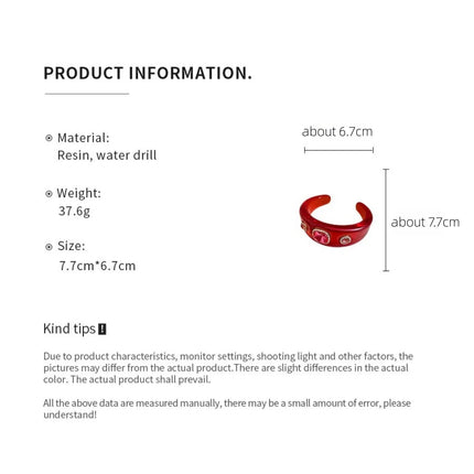 Luxury Jewelry Sets Resin Chunky Bangles Rings Exaggerated Designer Open Bracelet Women's Gift Set Party Accessories New