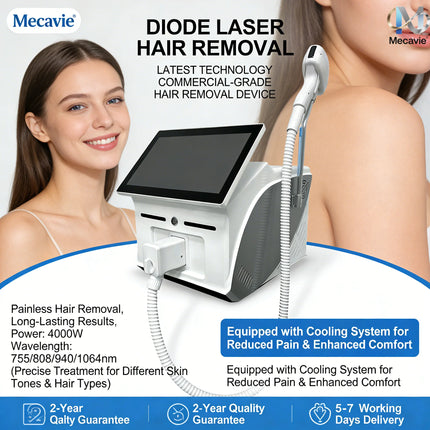 4000W Diode Laser Hair Removal Machine 755/808/1064nm/940nm 4 Wavelengths Ice Titanium Body Painless Hair Removal Equipment 2026