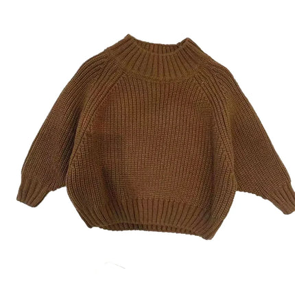 Autumn Winter Children Thicken Knitwear 2-6T Kids Boys Girls Sweater Simplicity Half High Collar Knit Pullover Outwear