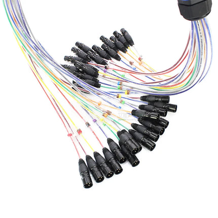 Professional 4/8/12/16/24 Channel XLR Snake Cable, Male to Female, Shielded Audio Extension for Stage Studio Mixer