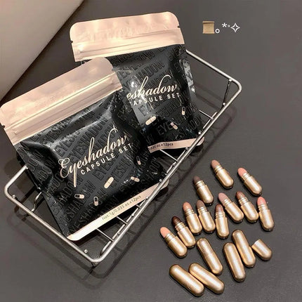 12colors Matte Eyeshadow MAGIC CASA Capsule Eye Set High-gloss Silkworm Small Golden Bean Not Easy To Smudge Brand Eye Makeup