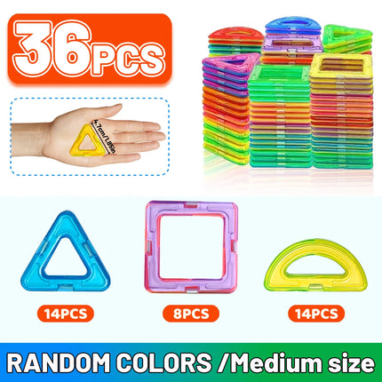 36/60/96PCS Magnetic Building Blocks Constructor Set 3D STEM Educational Toys For 3Years+ Old Kids Boys Girls Birthday Gifts